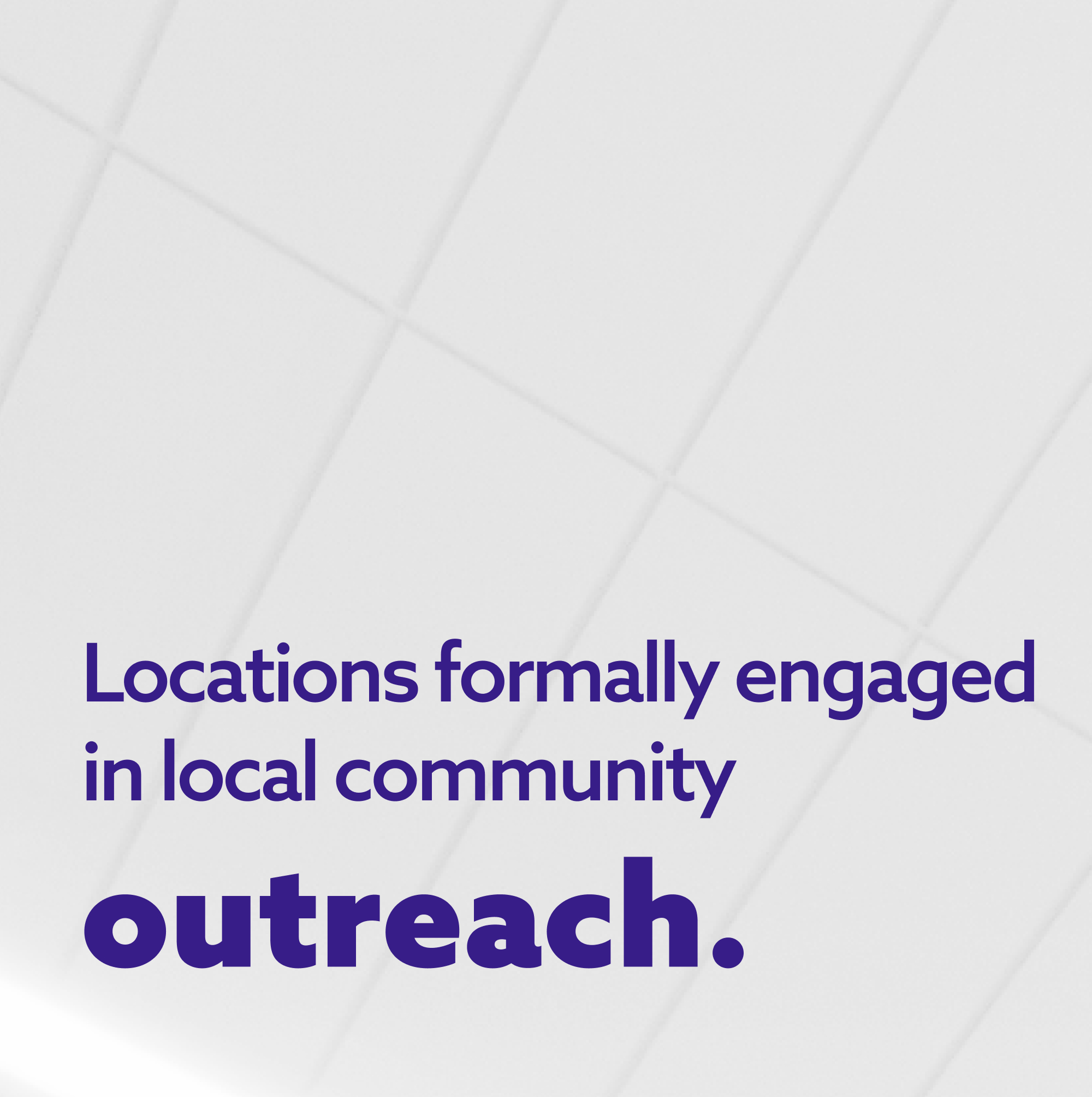 Locations formally engaged in local community outreach.